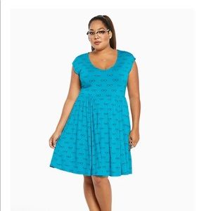 Torrid EYEGLASS PRINT JERSEY SKATER DRESS